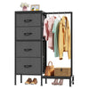 OYRREU 111cm Tall Chest of Drawers for Bedroom, 4 Fabric Drawer Small Dresser Storage Unit for Hallway Living Room Entryway, Reversible Closet Storage