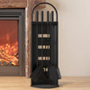 Kingson Black 5-Piece Fireplace Tools Set 22x16x66cm Complete Companion Set for Log Burners Fireplace Accessories for Efficient Hearth Maintenance