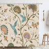 Hykiee Shower Curtain, 180 * 180cm (71x71Inch) Watercolor Floral Bird Mould and Mildew Resistant Bathroom Curtains, Minimalist Botanical Rustic