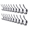 Dseap Wall Mounted Coat Rack - 96cm Long 10 Tri Hooks, Heavy Duty Stainless Steel Metal Coat Hanger Rail Wall Hooks for Coats Hats Clothing Clothes