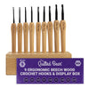 The Quilted Bear Beech Wood Crochet Hooks Set with Box ? Set of 9 Ergonomic Crochet Hooks with Stylish Beech Wood Handles & Durable Steel Hook Heads