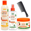Haircare Bundle with Kids Shampoo, Detangler Spray, Leave In Conditioner, and Wide Tooth Comb for Easy Detangling, Deep Moisture, and Healthy,