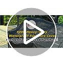 SIRUITON 120x120x74cm Cube Garden Furniture Cover,Heavy Duty Waterproof 420D Oxford Fabric Patio Set Protector with Air Vent,Rattan Cube Garden Table Cover(Square Black)