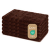 Lavea Set of 5 Guest Towels 30 x 50 cm Terry Cloth Series Elena Coffee Brown