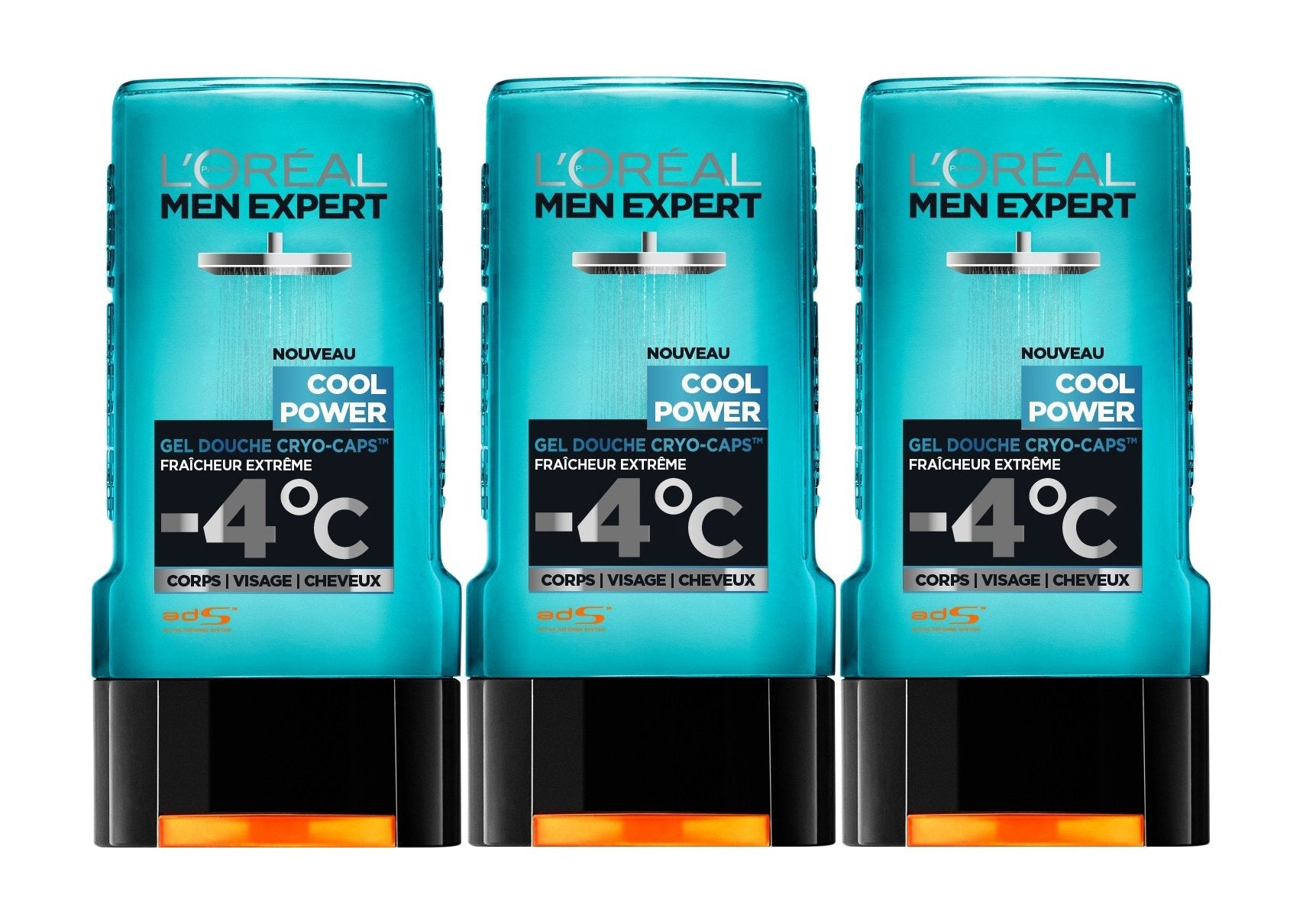 L'Or?al Men Expert Cool Power Fresh Extreme Shower Gel for Men 300 ml Pack of 3