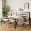 Yicensen Double Bed Frame with Curved Headboard and Footboard 160x190 cm, 46 cm Height Metal Bed Frame with Heavy Duty Slat Support, Underbed Storage