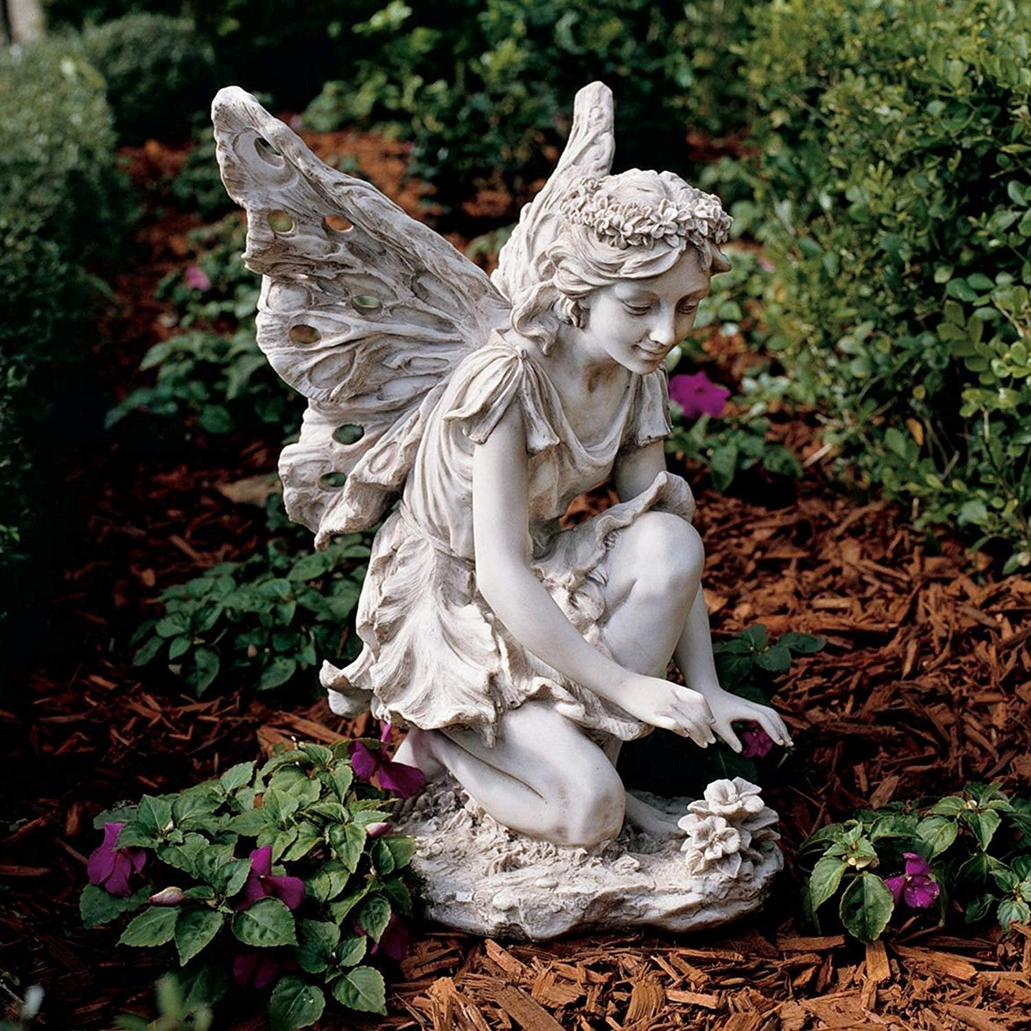Design Toscano KY71004 Garden Statue, Resin, Grey, 17 Inch
