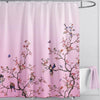 LIVETTY Pink Bird Floral Shower Curtain 180cm ? 200cm Mould Proof Butterfly Fabric Bathroom curtain For Women & Men With 12 Hooks Washable