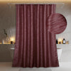 Red Glitter Shower Curtain: Burgundy Sparkle Bling Shiny Metallic Shimmer Shower Curtain for Bathroom - Anti Mould Water Repellent Washable Polyester