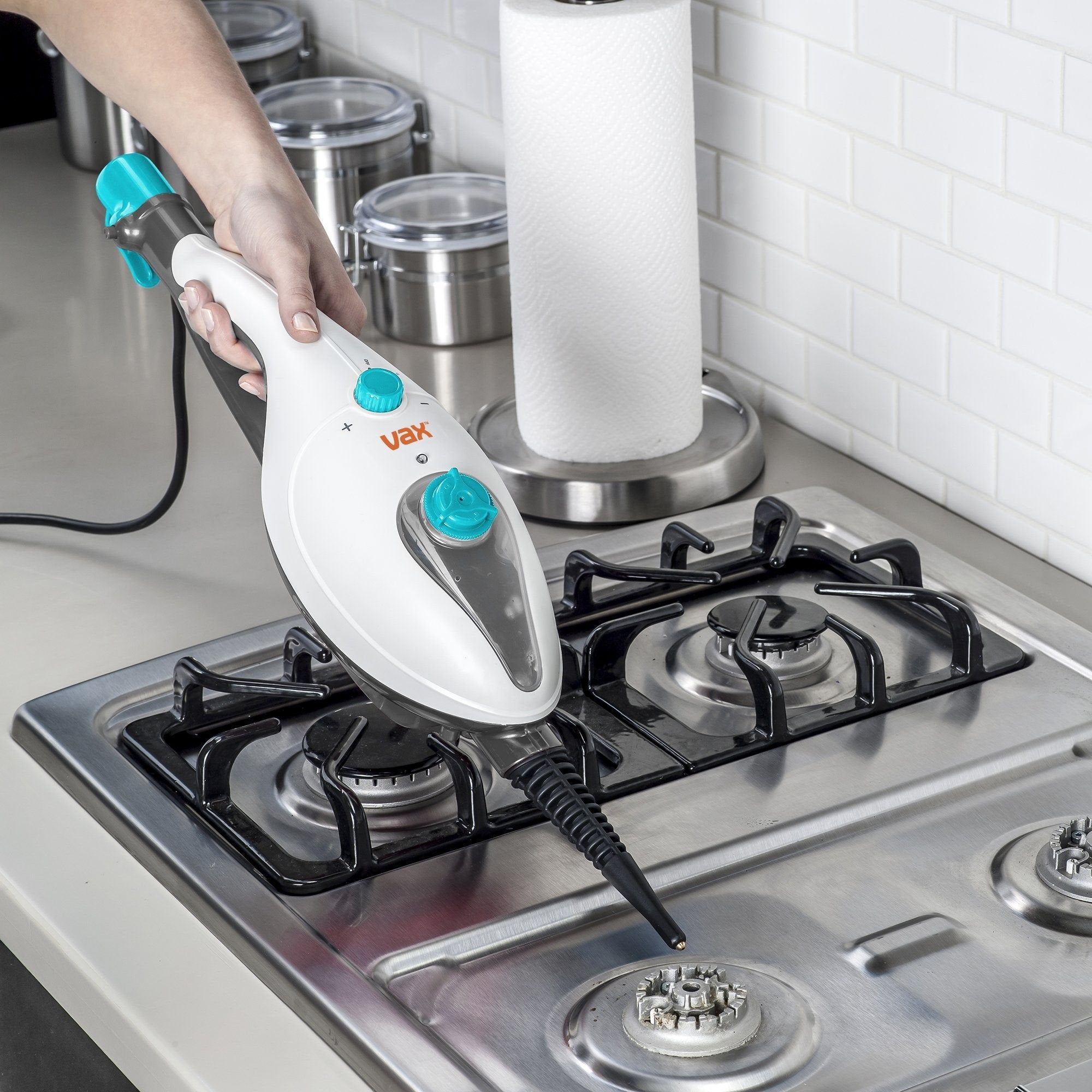 Vax Steam Clean Multifunction Steam Mop | Converts to a Handheld | Variable Steam Control - S85-CM, White and Blue