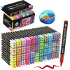 NICETY 264 Colours Acrylic Paint Pens - Brush Paint Markers for Rock Painting Stone Wood - Brush Tip Water Based Acrylic Markers