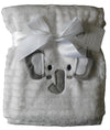 Baby Boys Girls Fluffy Ribbed White Elephant Blanket Wrap 100cm x 75cm approx
