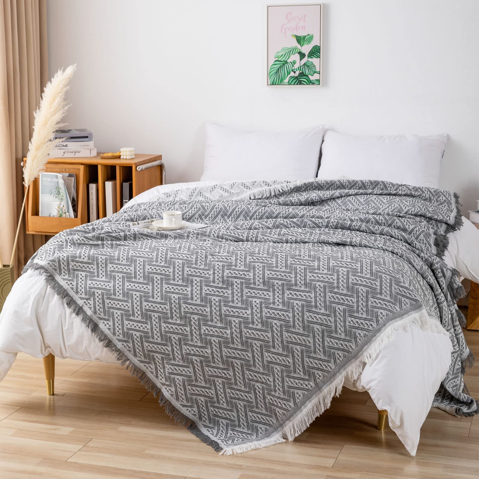 LHGOGO Throws for Sofas Large Sofa Throw 3 Seaters, Stereoscopic Jacquard Woven Versatile Decorative Throw for Sofa, Bedspread and Settee 180x300cm