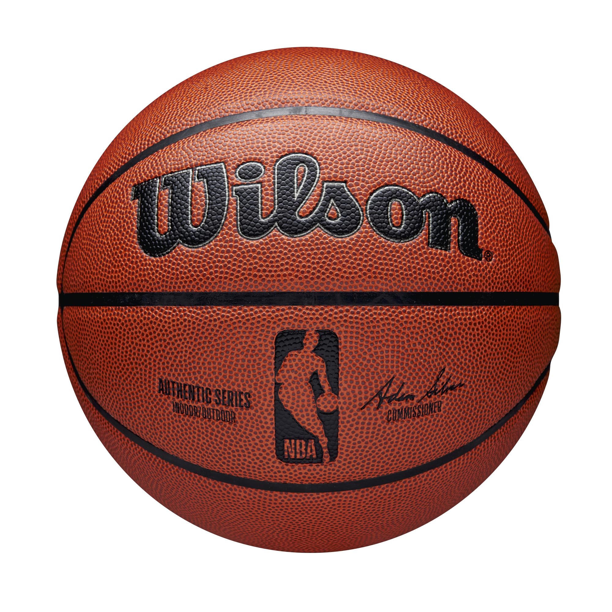 Wilson Basketball, NBA Authentic Series Model, Indoor/Outdoor, Mixed Leather, Size: 7, Brown