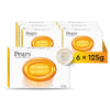 Pears Natural Amber Soap Bars 125g 6 Pack + 1x Soap Bag