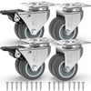GBL Heavy Duty Castor Wheels - Set of 4 50mm (2") Castors - Rubber Swivel Trolley Wheels for Furniture - Lockable Caster With Brakes - Outdoor Casters