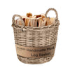 Wrenbury Log Basket for Wood Burner Indoor 30cm - Round Wicker Storage Basket - Kindling Storage - Small Wood Tub for Logs - Log Store Indoors -