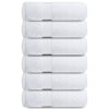 Infinitee Xclusives Premium White Hand Towels 6-Pack (40 x 72 cm) ? 100% Cotton, Super Absorbent, Quick-Dry Towels for Bathroom, Hotel, Salon & Gym