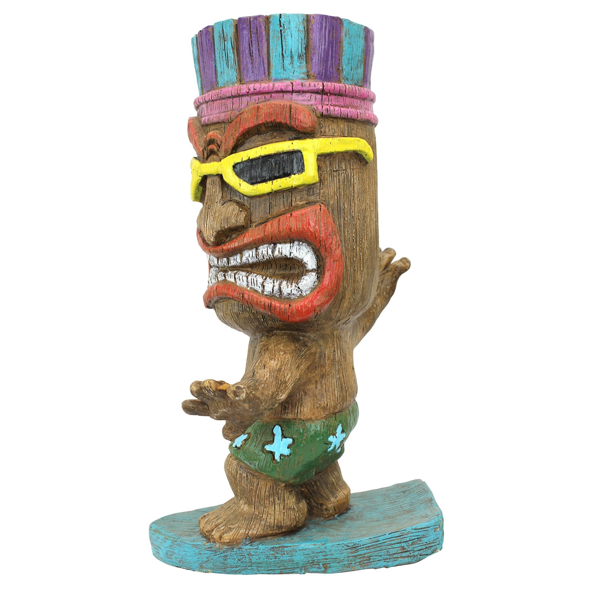 Design Toscano AL60180 "Kahuna Tiki Surfer Dude Statue,Multi-Colour,20.5x19x34.5 cm