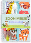 Puckator Zooniverse Ring Bound Notepad & Pencil Case 6 Piece Stationery Set