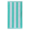 Superior Collection Combed Cotton Luxurious Jacquard Beach Towels, Mint Cabana Stripe, Oversized