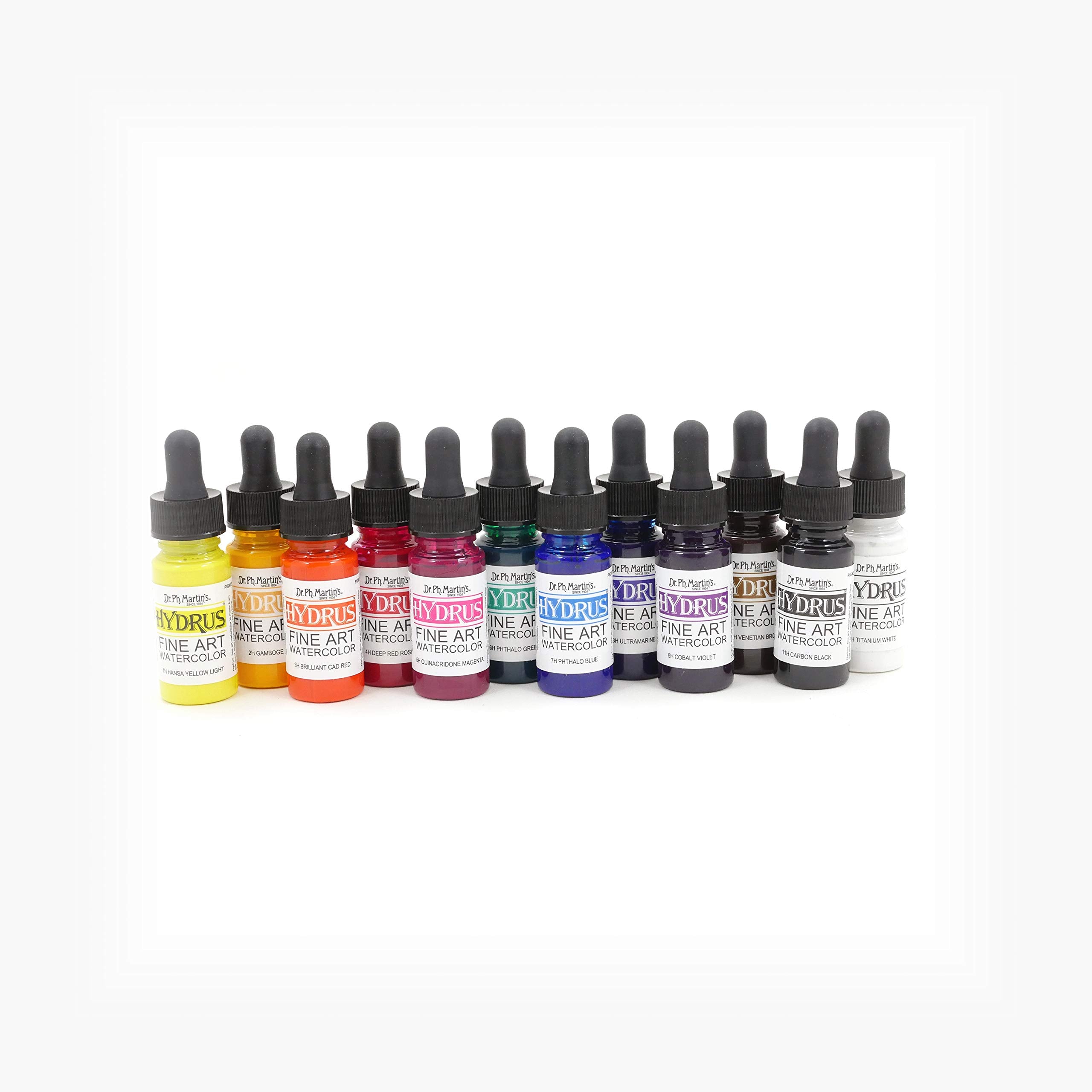 Dr. Ph. Martin's Hydrus Fine Art Watercolor, 0.5 oz, Set of 12 (Set 1)