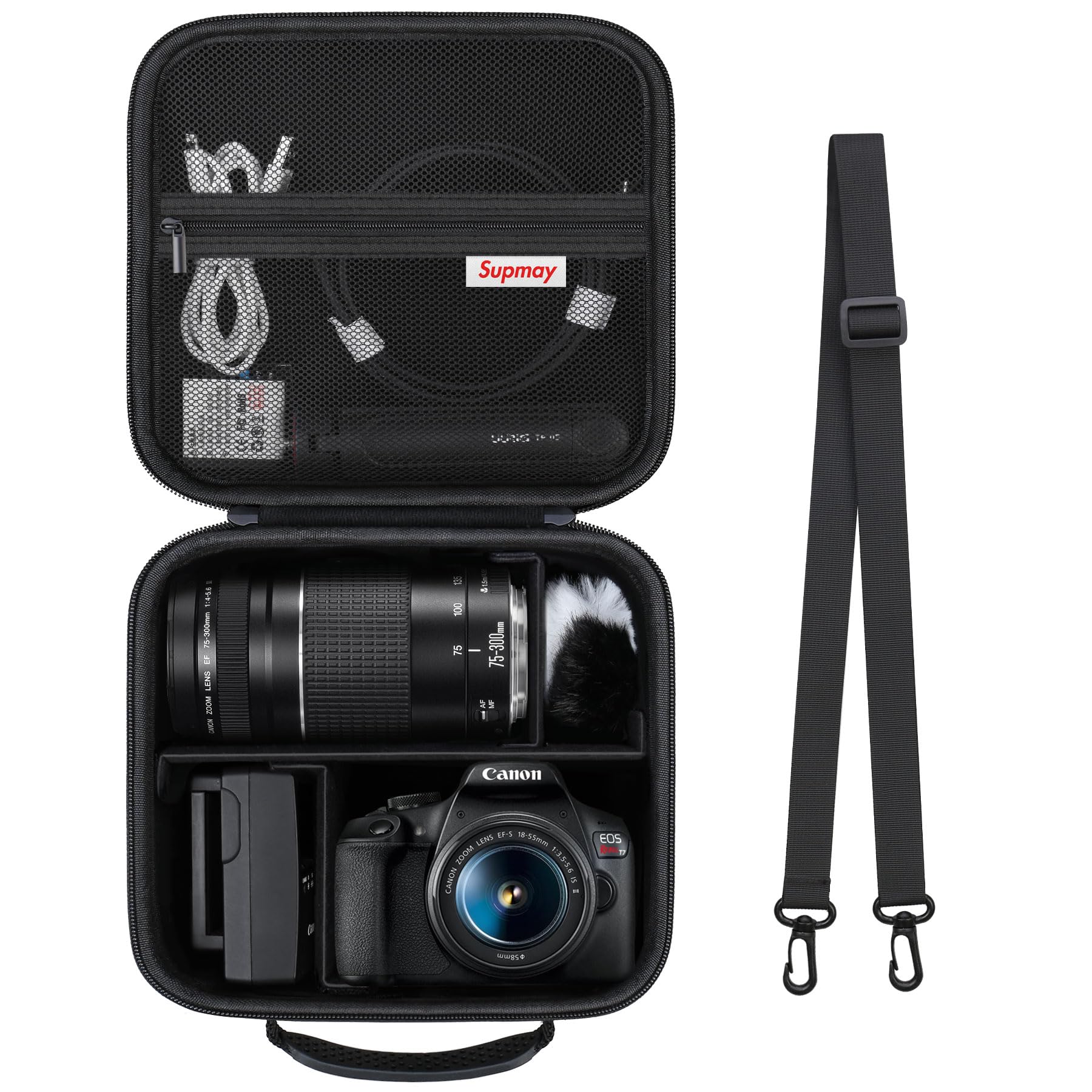 Supmay Hard Travel Case for Canon EOS 2000D / 4000D DSLR Camera/EOS R50 / R6 Mark II/ R100 / R50V / R8 / R7 / R10 Mirrorless Camera, Lens, Tripod with