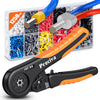 Ratcheting Device Ferrule Crimping Tool Kit,0.08-10mm??AWG 28-7?,Preciva Crimping Tools Set,Ferrule Pliers with 1200 Wire End Ferrule Connectors