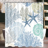 Lerores Shower Curtain 180 x 180 cm, Underwater Algae, Anti-Mould Textile, Weighted Hem, Water-Repellent, Washable Polyester Bath Curtains with 12