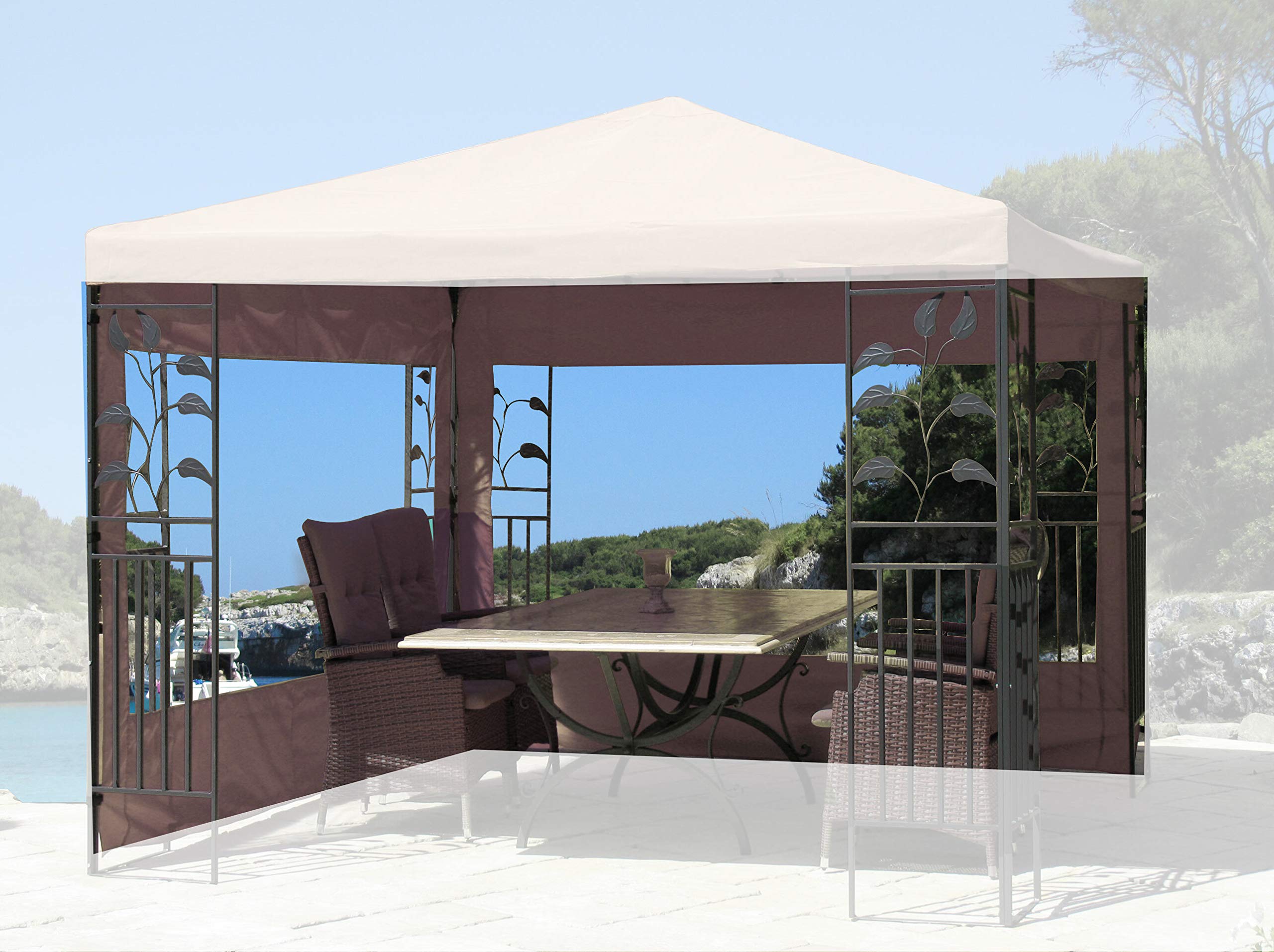 Quick-Star 2 Side Panels with PE Window for Gazebos 3 x 3 m Side Wall Sand
