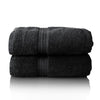 Glart Premium Set of Terry Hand Towels, Range of Terry Towels in 6 Colours and 5 Sizes, Colour: Black, 2X Sauna Towels 70 X 200 cm