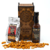 Psycho Juice | Dark Arts Wooden Chilli Sauce & Nuts Gift Set | Chipotle Sauce | 148ml | Psycho Nuts | Naga Covered Spicy Peanuts