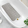 Non Slip Bath Mat and Shower Mat for Bathroom Extra Long Bathtub Mat with Strong Suckers and Drain Holes Machine Washable Mat - Grey - 40 x 100 cm