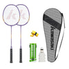 Kawasaki Badminton Racket badminton set professional badminton rackets set of 2 with 3 badminton balls 1 racket bag 2 badminton shuttlecocks for