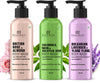 Botanic Hearth Relax and Renew shower set | Pack of 3 of Body Wash (British Rose,Lavender, Calendula Neem) 2 fl oz each