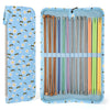 Aeelike Knitting Needle Case 40cm, Long Knitting Needles Holder, Blue Bee