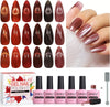 AIMEILI Magnetic Gel Nail Polish Set with Magnetic Stick, 6pcs Cat Eye Gel Nail Varnish UV LED Nail Art Manicure Pedicure, Easy to Apply 10ml - Gift
