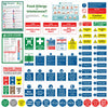 Complete Kitchen Safety Signs Set - 68 Pcs - Matte Self-Adhesive Vinyl, Waterproof and Oil-Proof - Food Hygiene Stickers, Ensure Safety and Compliance