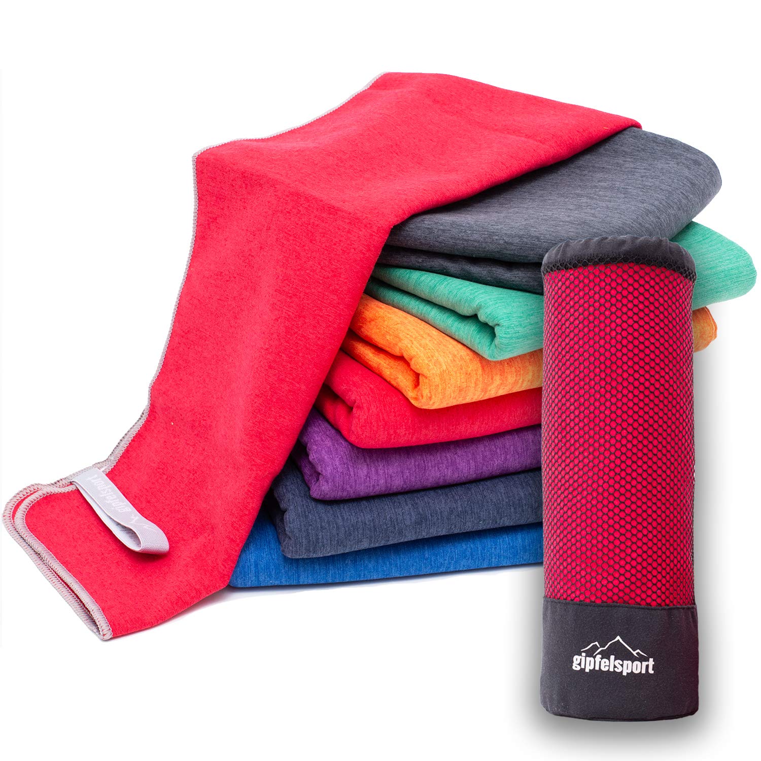 gipfelsport Microfibre Towel red Set2 1x S(80x40cm) & 1x XL(180x80cm)