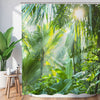 Hnmdmyi Forest Shower Curtain 180x200, Tropical Jungle Rainforest Green Palms Tree Plant Nature Landscape Scenery Bathroom Curtains Waterproof