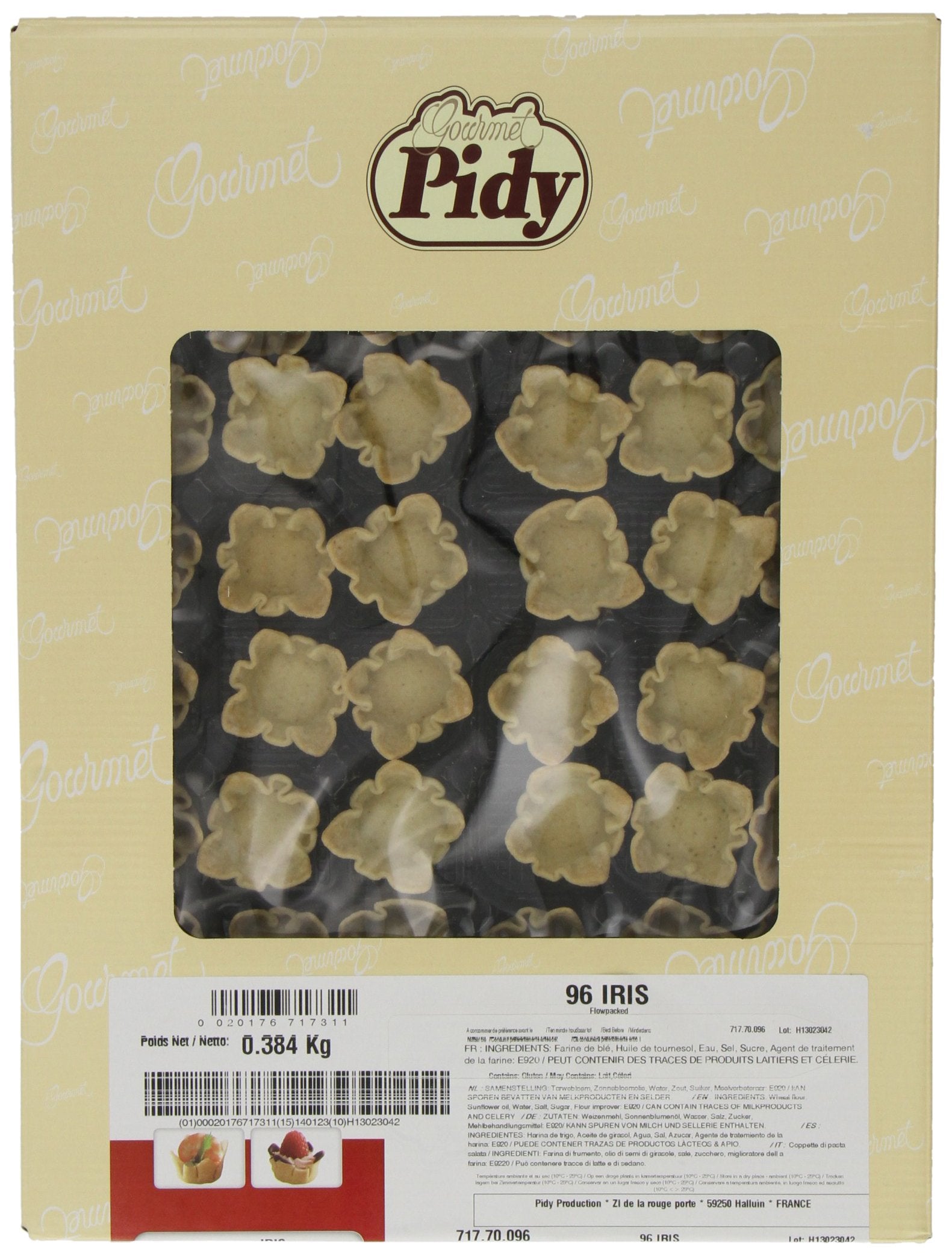 Pidy Iris High Mini Crispy Flower-Cups, 4 cm Diameter - 96 Portions