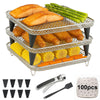 Magla Square Air Fryer Rack Set. Compatible with Ninja Air Fryer Speedi 5.7L, Max Pro 6.2L, Cosori Air Fryer 5.5L, 6.4L and Tefal Air Fryer 6.5L etc.