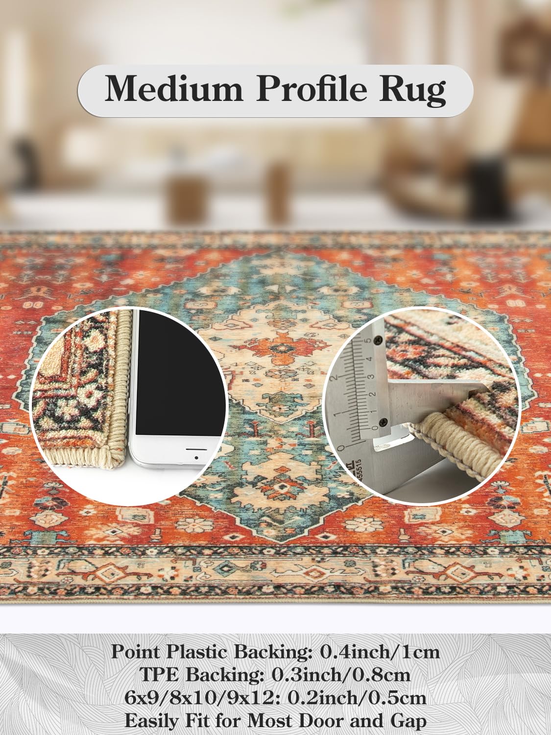 KIMODE Boho Hallway Runner Rug 60 x 210cm, Non Slip Rugs for Bedroom Machine Washable Kitchen Rug Soft Vintage Living Room Rugs Non Shedding Rug for