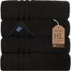 Hammam Linen Black Bath Towels 4-Pack - 27x54 Soft and Absorbent, Premium Quality Perfect for Daily Use 100% Cotton Towel