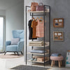 Timber Art Design UK Zahra Double Open Wardrobe with 4 Shelves & Hanging Rail Modern Furniture Storage Organizer Bedroom, Living Room,Ash Oak Effect -