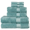 Christy Supreme Hygro 6 Piece Towel Set | Mineral Blue | 100% Luxury Supima Cotton | Ultra Soft | Super Absorbent | 650GSM | 2 Bath Towels 2 Hand