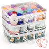 Coopay 3pcs Clear Yarn Storage Organiser, Dust-Proof & Waterproof Yarn Oragnizer with 4 Lables, Portable Wool Storage Bag with Handle, Knitting