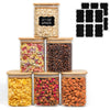 ComSaf 27oz/800ml Glass Food Storage Jars Set of 6, Clear Storage Containers with Airtight Bamboo Lid, Pantry Organization Jar, Spice, Tea, Coffee and