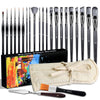 23 PCS Set Paintbrush, Professional Assorted Shape Soft Hair Bristle Art Brushes, All Purpose Artist Paint Brushes for Premium Adult Detail, Gouache,