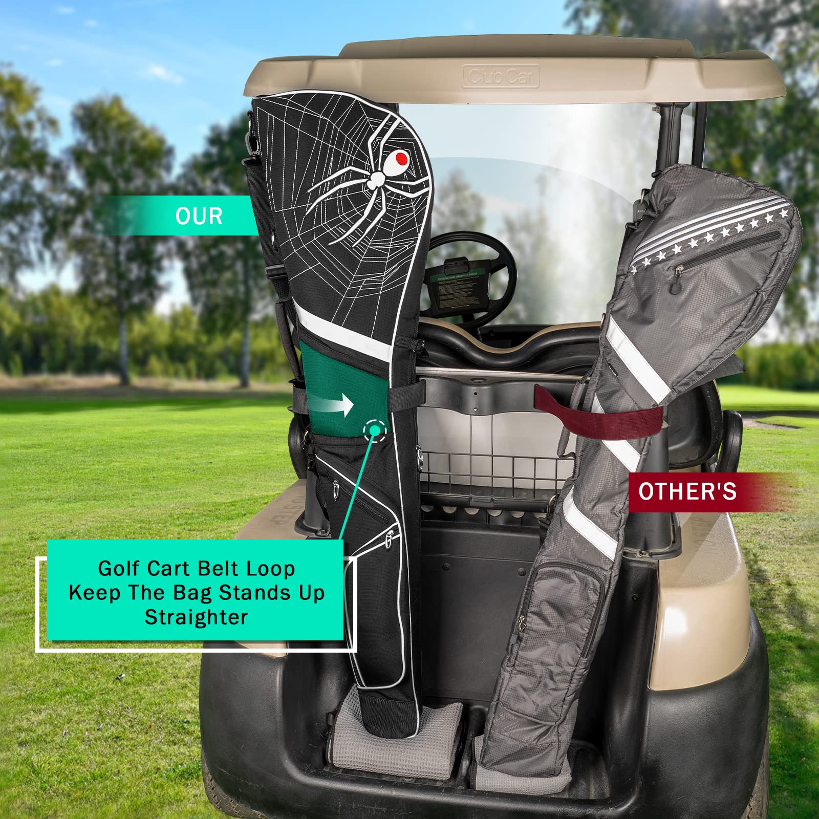 LZFAN Expandable Golf Club Carry Bag, Golf Travel Bag Holds A Full Set of Clubs, Golf Sunday Bag Practice Bag